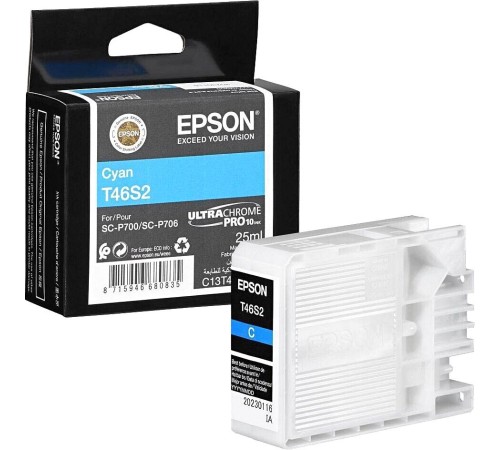 Картридж/ Singlepack Cyan T46S2 UltraChromePro10 ink 25ml Картридж/ Singlepack Cyan T46S2 UltraChromePro10 ink 25ml