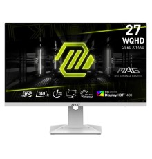 Монитор MSI MAG 274QRFW 27" 16:9 WQHD(2560x1440) Rapid IPS Flat, DisplayHDR 400, 1ms, 1000:1, 100M:1, 400nits, 2xHDMI 2.0b, DP 1.4a, Tilt, Swivel, Height,Pivot,VESA,180Hz,White,1y w-ty
