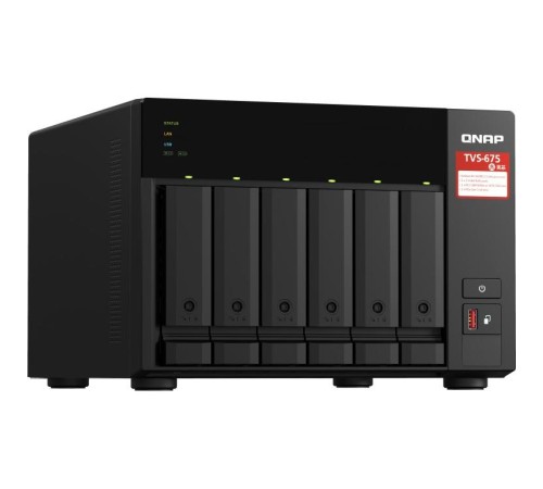 Сетевое хранилище без дисков/ SMB QNAP TVS-675-8G NAS, 6-tray w/o HDD, 2xM.2 SSD Slot, 1xHDMI-port. CPU 8-сore 64-bit x86 KX-U6580 2.5 GHz , 8GB DDR4 (1 x 8GB) up to 64GB (2 x 32GB), 2x 2.5 Gigabit LAN Сетевое хранилище без дисков/ SMB QNAP TVS-675-8G NAS, 6-tray w/o HDD, 2xM.2 SSD Slot, 1xHDMI-port. CPU 8-сore 64-bit x86 KX-U6580 2.5 GHz , 8GB DDR4 (1 x 8GB) up to 64GB (2 x 32GB), 2x 2.5 Gigabit LAN