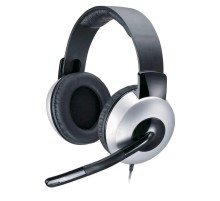 Гарнитура Genius HS-05A, 2х mini jack 3.5mm, полноразмерные наушники, регулятор громкости на проводе, длина провода 1,8м (Мятая упаковка)