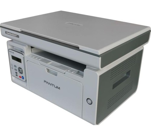 Лазерное многофункциональное устройство Pantum M6507, P/C/S, Mono laser, А4, 22 ppm (max 20000 p/mon), 600 MHz, 1200x1200 dpi, 128 MB RAM, paper tray 150 pages, USB, start. cartridge 1600 pages (grey)
