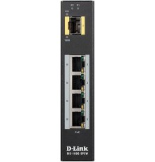 Коммутатор/ DIS-100G-5PSW Unmanaged Industrial Switch 4x1000Base-T PoE, 1x1000Base-X SFP, PoE Budget up to 120W, Surge 2KV, DIN-Rail, metal case IP30, -40 to 75°C, only DC power, w/o power supply