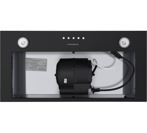 ВЫТЯЖКА MAUNFELD CROSBY SINGL 60 BLACK/ Полновстраиваемая, 60см, 850 м3, кнопочное управление, LED, площадь кухни до 30м2, опция: угольный фильтр CF140C-2шт, черная