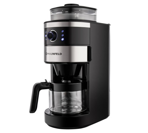 Кофемашина капельного типа MAUNFELD/ Кофемашина капельного типа MAUNFELD MF-731BK, мощность 820 Вт, 5 степеней помола, регулировка крепости кофе, режим подогрева, кофемолка, объем кофейника 0,75 л, цвет черный