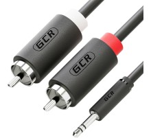 Greenconnect Кабель-переходник аудио 20.0m jack 3,5mm / 2 х RCA , черный, M/M, GCR-51731