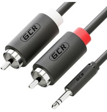 Greenconnect Кабель-переходник аудио 20.0m jack 3,5mm / 2 х RCA , черный, M/M, GCR-51731