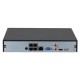 4-канальный IP-видеорегистратор с PoE 4K и H.265+, Входящий поток до 80Мбит/с; сжатие: H.265+ H.265 H.264+ H.264 MJPEG; разрешение записи до 12Мп; воспроизведение: 4кн@1080p 1кн@12Мп; накопители: 1 SATA III до 6Тбайт; PoE: 4 порта; видеовыходы: 1 HDMI