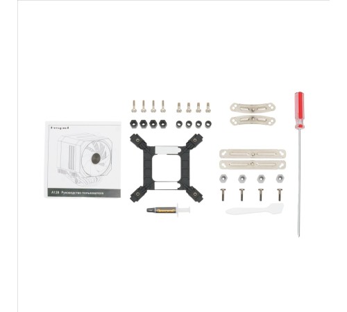 Кулер для процессора/ CPU Cooler HSPD A128 WHITE (280W, 4-pin PWM, 155mm, Al/Cu, 8x6mm, 1x130+1x120mm, 68CFM, 25dBA, 1650RPM, S: 1851/1700/1200/20XX/115X/13XX, AM5/AM4/AM3/AM2/AM3+/AM2+/FM2/FM1, white) Кулер для процессора/ CPU Cooler HSPD A128 WHITE (280W, 4-pin PWM, 155mm, Al/Cu, 8x6mm, 1x130+1x120mm, 68CFM, 25dBA, 1650RPM, S: 1851/1700/1200/20XX/115X/13XX, AM5/AM4/AM3/AM2/AM3+/AM2+/FM2/FM1, white)