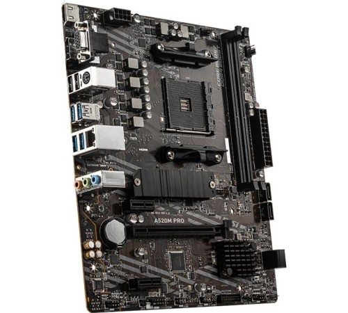 Материнская плата/ MB MSI AMD A520 sAM4, 2xDDR4(64GB), D-SUB/HDMI 2.1/DP, 1xPCIe 3.0x16, 2xPCIe 3.0, 1xLAN, 4xSATA 6Gb/s, 1xM.2, 4xUSB 3.2, 2xUSB 2.0, 1xPS/2, mATX Материнская плата/ MB MSI AMD A520 sAM4, 2xDDR4(64GB), D-SUB/HDMI 2.1/DP, 1xPCIe 3.0x16, 2xPCIe 3.0, 1xLAN, 4xSATA 6Gb/s, 1xM.2, 4xUSB 3.2, 2xUSB 2.0, 1xPS/2, mATX