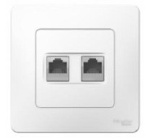 BLANCA С/У РОЗЕТКА двойная: комп.RJ45, кат.5E + телефон. RJ11, БЕЛЫЙ