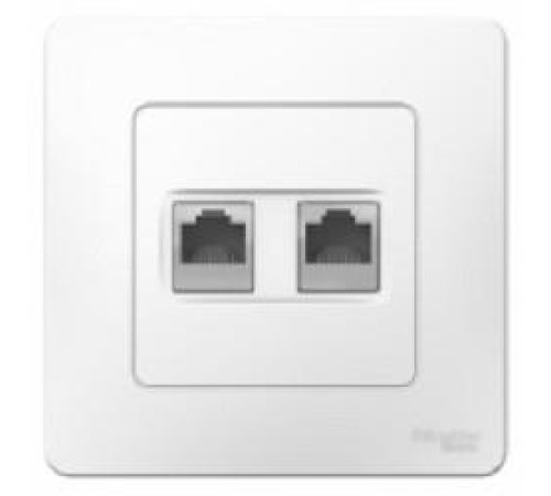 BLANCA С/У РОЗЕТКА двойная: комп.RJ45, кат.5E + телефон. RJ11, БЕЛЫЙ
