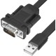 Greenconnect Конвертер-переходник 2.0m плоский, черный, 28/26 AWG, USB 2.0 AM / DB9 RS-232 PROF GCR-UOC5M-BCG-2.0m, чипсет PL2303RA