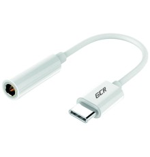 GCR Переходник USB Type C > 3.5mm mini jack, гибкий, белый, GCR-UC2AUXF
