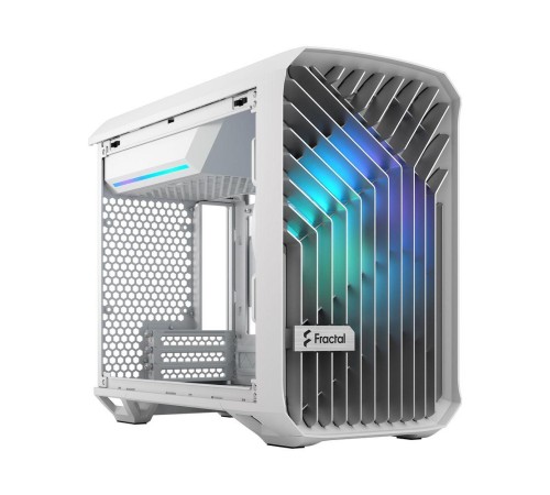 Корпус ПК без блока питания/ Case Fractal Design Torrent Nano RGB TG Clear Tint, Mini-Tower, 1x180mm RGB, 2xUSB-A 3.2 + 1xUSB 3.2 Type-C mITX, mDTX White