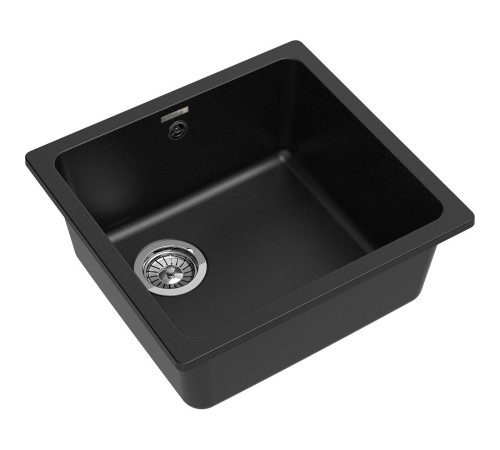 Кухонная мойка RIVELATO RIVELATO Мойка BERKANA 45 1-чаш 485*455, монтаж: универсальный, материал: кварц, цвет: черный Кухонная мойка RIVELATO RIVELATO Мойка BERKANA 45 1-чаш 485*455, монтаж: универсальный, материал: кварц, цвет: черный