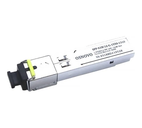 Модуль/ OSNOVO SFP Модуль SC, 1,25 Гбит/c, до 3км, Tx:1550/Rx:1310, DDM Модуль/ OSNOVO SFP Модуль SC, 1,25 Гбит/c, до 3км, Tx:1550/Rx:1310, DDM