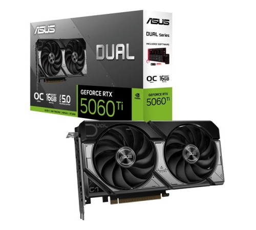 Видеокарта ASUS DUAL-RTX5060TI-O16G//RTX5060TI,HDMI,DP*3,16G,D7; 90YV0MH0-M0NA00