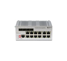Коммутатор/ Managed L2 Industrial Fast Ring Switch 8x1000Base-T PoE, 4xCombo 1000Base-T/SFP, PoE Budget 185W, Surge 4KV, -40 to 75°C