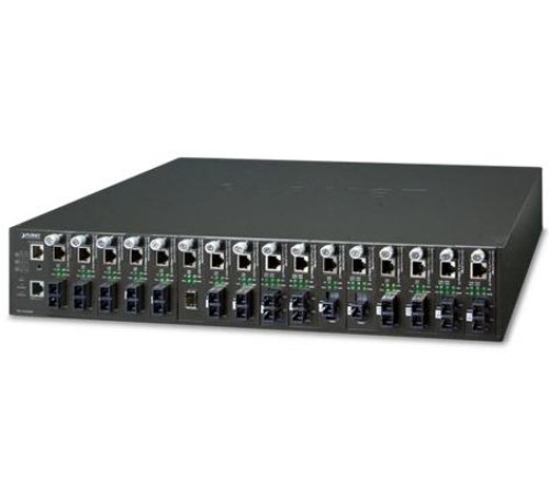 MC-1610MR шасси для медиа конвертеров/ 19" 16-slot SNMP Managed Media Converter Chassis (AC Power) with redundant power option MC-1610MR шасси для медиа конвертеров/ 19" 16-slot SNMP Managed Media Converter Chassis (AC Power) with redundant power option