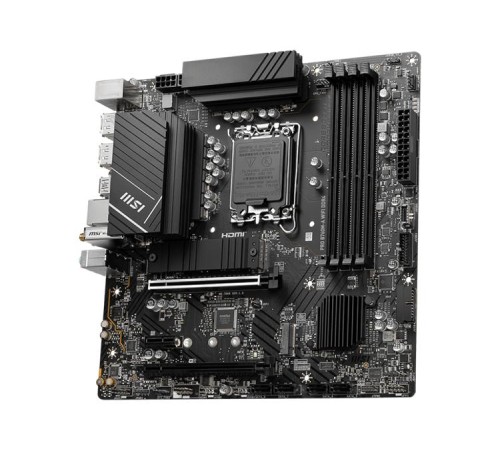 Материнская плата MSI PRO B760M-A WIFI DDR4,B760,LGA1700,4DDR4,2PCI-Ex16,1PCI-Ex1,2M.2,4SATA3,2USB3.2 Gen2,7USB