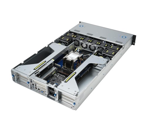 Серверная платформа/ ASUS ESC4000A-E12-SKU1, 2U GPU, 1 x SP5 LGA6096 EPYC 9004 (400W), 12DIMM DDR5, 2 x 2.5" SATA/SAS*/NVMe + 2 x 3.5" SATA/SAS*/NVMe + 2 x 3.5" SATA/SAS*,2 x GbE LAN (I350), 1+1 2600W