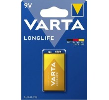 Батарейка Крона/ Батарейка Varta LONGLIFE Крона 6LR61 BL1 Alkaline 9V (4122) (1/10/50) (1 шт.)