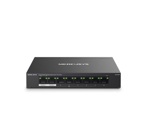 коммутатор Mercusys MS108GP, 8-Port Gigabit Desktop Switch with 7-Port PoE+