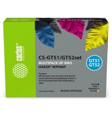 -/ Чернила Cactus CS-GT51/GT52set  GT51/GT52 голубой/пурпурный/желтый/черный набор 4x300мл для HP Ink Tank 110/115/116/118/310/315/316/318/319/515/615;Wireless 410/411/415/416/418/419;GT 5810/5820/5812/5822
