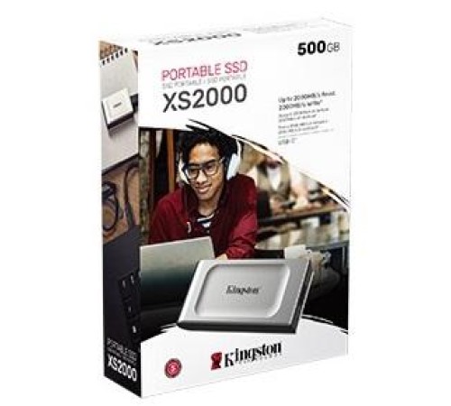 Тведотельный накопитель Kingston External SSD SXS2000 500Gb USB 3.2 Gen 2x2  R2000/W2000MB/s Retail 1 year (SXS2000/500G)