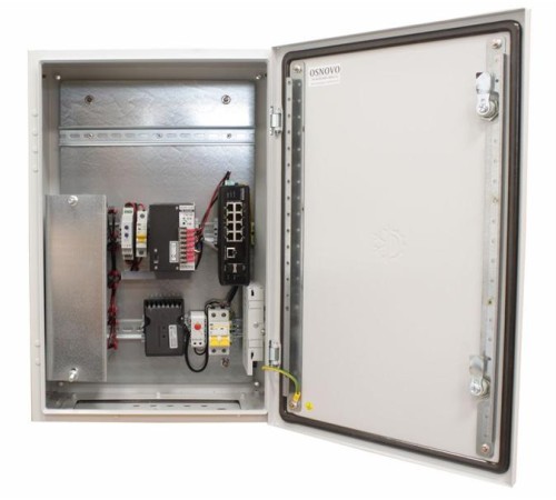 Уличный коммутатор OSNOVO OS-46TB1(SW-60812/I) Уличный коммутатор с термостабилизацией и резервным питанием на базе уличной станции OSNOVO OS-46TB1. Порты: 6 x FE (10/100Base-T) с PoE (до 30W) + 2 x FE (10/100Base-T) с Уличный коммутатор OSNOVO OS-46TB1(SW-60812/I) Уличный коммутатор с термостабилизацией и резервным питанием на базе уличной станции OSNOVO OS-46TB1. Порты: 6 x FE (10/100Base-T) с PoE (до 30W) + 2 x FE (10/100Base-T) с