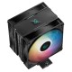 Кулер для процессора DEEPCOOL AG400 DIGITAL PLUS LGA1700/1200/115X/AM5/AM4 (9шт/кор, TDP 220W, PWM, DUAL ARGB Fan 120mm, 4 тепл. трубки, черный) RET (R-AG400-BKADMP-G-1)