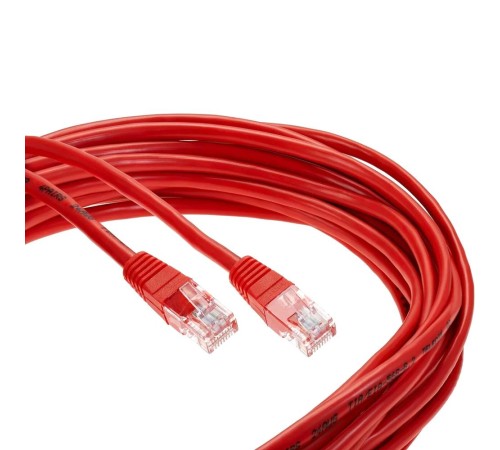 Патчкорд/ Патчкорд литой "Telecom" UTP кат.5е 10,0м красный