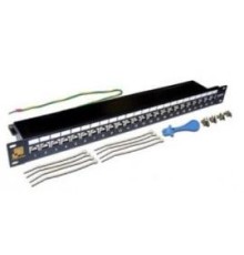 Патч-панель Патч-панель 19", 24 порта RJ45, экранированная, кат.6A, 1U