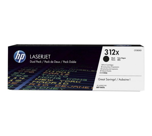 Тонер-картридж/ HP 312X Dual Pack High Yield Black Toner Cartridge Тонер-картридж/ HP 312X Dual Pack High Yield Black Toner Cartridge
