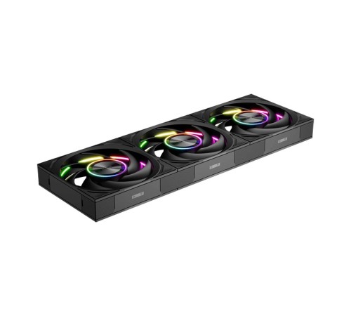 Кулер для корпуса/ Case Cooler PCCooler F7 X120 ARGB BK 3IN1 (120x120x28mm, 4-pin PWM, ARGB, 83CFM, 33.1dBA, 3000RPM, Black, 3pcs)