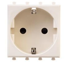 Розетка модульная, 2P+E, с з/ш, "Avanti", "Ванильная дымка", 2 модуля