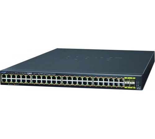 коммутатор/ PLANET IPv6/IPv4, 48-Port Managed 802.3at POE+ Gigabit Ethernet Switch + 4-Port 100/1000X SFP (440W)