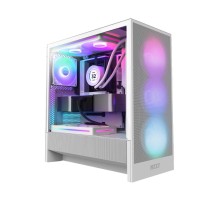 Корпус ПК без блока питания/ Case NZXT H5 Flow RGB, Midi-Tower, TG, 4x120mm RGB, 1xUSB-A 3.2 + 1xUSB-C 3.2, E-ATX, ATX, mATX, mITX White