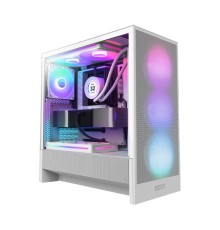 Корпус ПК без блока питания/ Case NZXT H5 Flow RGB, Midi-Tower, TG, 4x120mm RGB, 1xUSB-A 3.2 + 1xUSB-C 3.2, E-ATX, ATX, mATX, mITX White