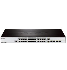 Управляемый коммутатор D-Link Управляемый L2 коммутатор, 24x100Base-TX, 2x1000Base-X SFP, 2xCombo 1000Base-T/SFP, защита от статического электричества до 6 кВ, CLI, консольный порт RJ-45, поддержка Dying Gasp