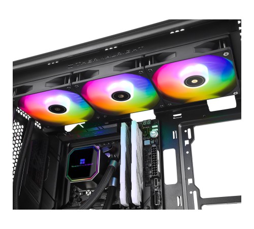 Система жидкостного охлаждения/ Water Cooling System Thermalright Frozen Prism 360 Black ARGB (360mm, Black, ARGB/ Fans: 3x120mm, 70.4CFM, 27dBA, 1850RPM/ Pump height 53mm, 23dBA, 3300RPM, Rad thickness 27mm/ S: 1700, 1200, 20XX, 115X, AM5, AM4) Система жидкостного охлаждения/ Water Cooling System Thermalright Frozen Prism 360 Black ARGB (360mm, Black, ARGB/ Fans: 3x120mm, 70.4CFM, 27dBA, 1850RPM/ Pump height 53mm, 23dBA, 3300RPM, Rad thickness 27mm/ S: 1700, 1200, 20XX, 115X, AM5, AM4)