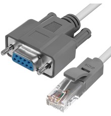 Greenconnect Адаптер-переходник 1.0m серый, DB9 RS-232 / RJ45 9F/8P8C, 30AWG, GCR-DB9LNC-1.0m