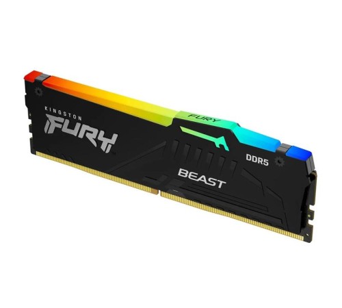 Оперативная память Kingston 16GB 6400MT/s DDR5 CL32 DIMM FURY Beast RGB XMP