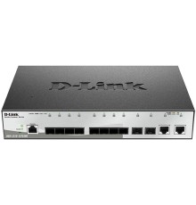 Коммутатор D-Link Управляемый L2 коммутатор, 10x1000Base-X SFP, 2x1000Base-T, защита от статического электричества до 6 кВ, CLI, консольный порт RJ-45, RPS, поддержка Dying Gasp