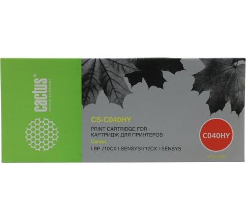 -/ Картридж лазерный Cactus CS-C040HY 040 H Y желтый (10000стр.) для Canon LBP 710CX/712CX I-Sensys
