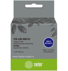 -/ Этикетки Cactus CS-LW-99010 сег.:89x28мм черный белый 130шт/рул Dymo Label Writer 450/4XL
