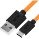 GCR QC Кабель 1.0m, TypeC, быстрая зарядка, оранжевый TPE, черные коннекторы, 28/22 AWG, GCR-52723