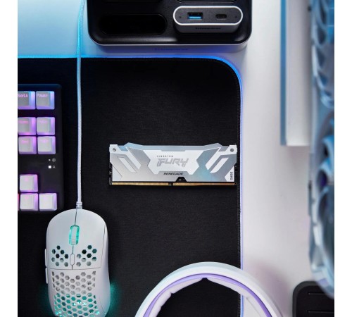Память оперативная/ Kingston 64GB 6400MT/s DDR5 CL32 DIMM (Kit of 2) FURY Renegade RGB White XMP Память оперативная/ Kingston 64GB 6400MT/s DDR5 CL32 DIMM (Kit of 2) FURY Renegade RGB White XMP