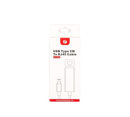 Кабель-переходник/ Кабель-переходник USB 3.1 Type-C -->RJ-45 1000Mbps Ethernet, Aluminum Shell, 0.15м VCOM <DU320M>