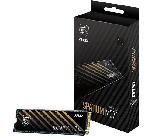 Твердотельный накопитель MSI SSD SPATIUM M371, 1000GB, M.2(22x80mm), NVMe, PCIe 3.0 x4, 3D TLC, R/W 2350/1700, IOPs 90 000/280 000, TBW 210, DWPD 0.12 (5 лет) Твердотельный накопитель MSI SSD SPATIUM M371, 1000GB, M.2(22x80mm), NVMe, PCIe 3.0 x4, 3D TLC, R/W 2350/1700, IOPs 90 000/280 000, TBW 210, DWPD 0.12 (5 лет)